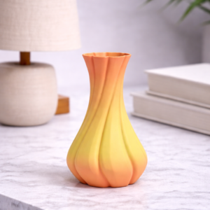 Medium 6-Inch 3D Printed Modern Spiral Vase for Tables & Shelves – Modern Decorative Home Accent – Waterproof PLA