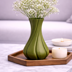 Large 8-Inch 3D Printed Modern Spiral Vase for Centerpieces & Statement Decor – Modern Sculptural Accent – Waterproof PLA