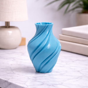 Medium 6-Inch 3D Printed Spiral Groove Vase for Tables & Shelves – Modern Decorative Home Accent – Waterproof PLA