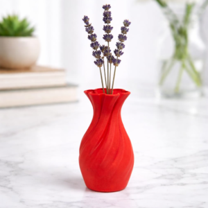 Small 3-Inch Twisted Accent Vase for Shelves & Desks – Minimal 3D Printed Decor