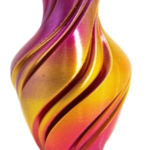 Large 8-Inch Tall Groove Spiral Vase – 3D Printed PLA Plastic – Modern Waterproof Flower Vase for Centerpieces & Home Decor