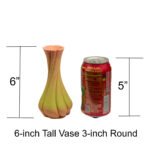 6-inches Tall 3-inches wide