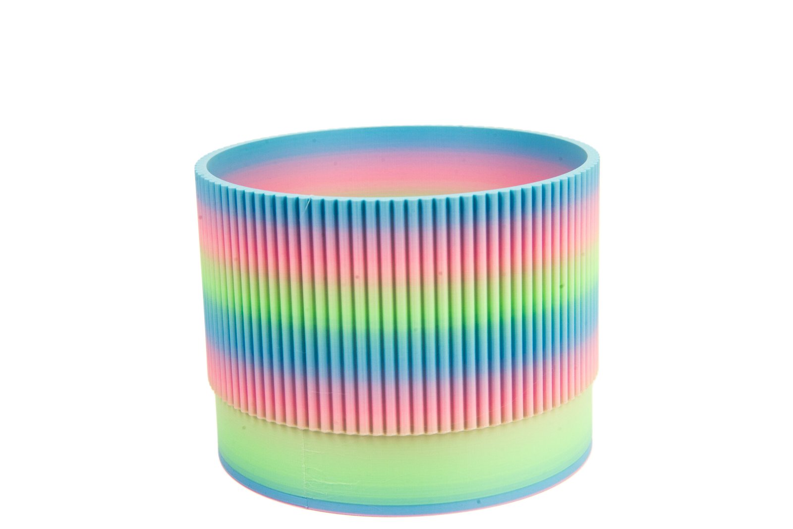 Large 8-Inch Wide Ribbed Vase – 3D Printed PLA Plastic – Modern Waterproof Flower Vase for Centerpieces & Home Decor