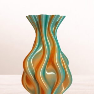 Large 8-Inch Tall Flame Vase – 3D Printed PLA Plastic – Modern Waterproof Flower Vase for Centerpieces & Home Decor