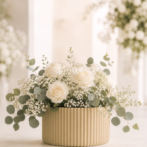 Ribbed Floral Vessel