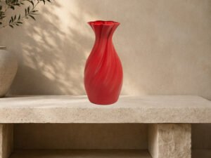 Army Red Classic Spiral Vase