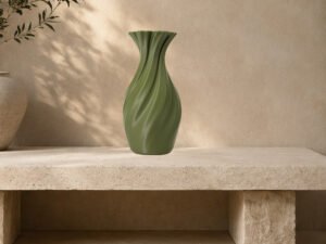 Dark OLive Classic Spiral Vase