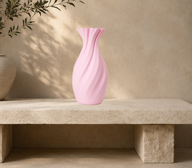 Baby Pink Classic Spiral Vase