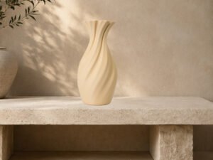 Beige Classic Spiral Vase