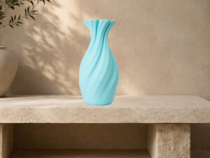 Light Blue Classic Spiral Vase
