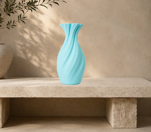 Light Blue Classic Spiral Vase