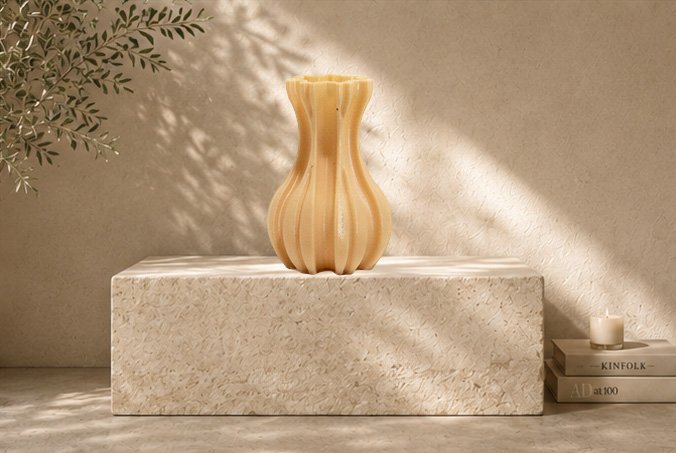 beige Bloom Vase