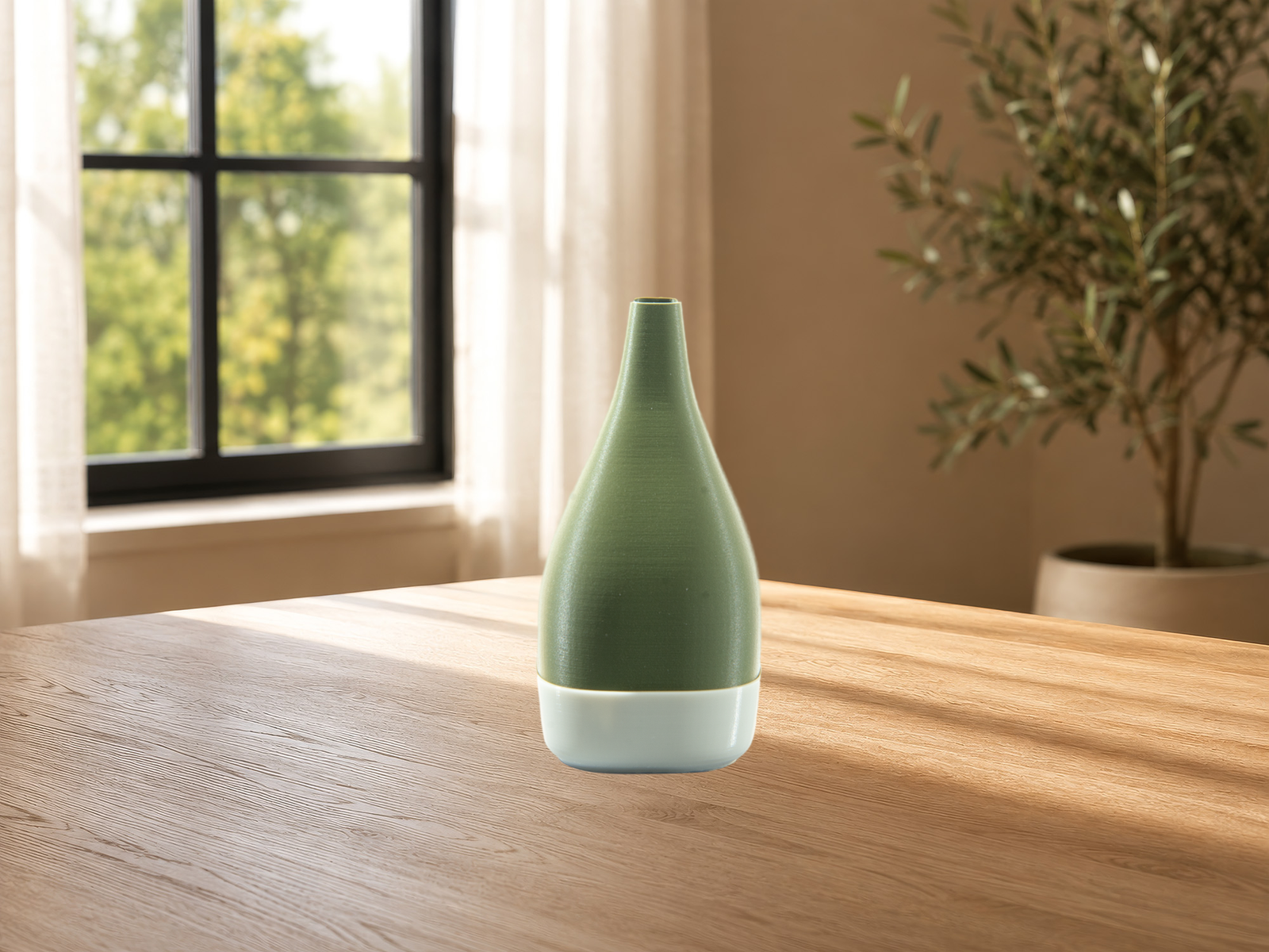 Dark Olive Nest Teardrop Vase