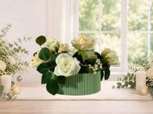Ribbed Floral Vessel