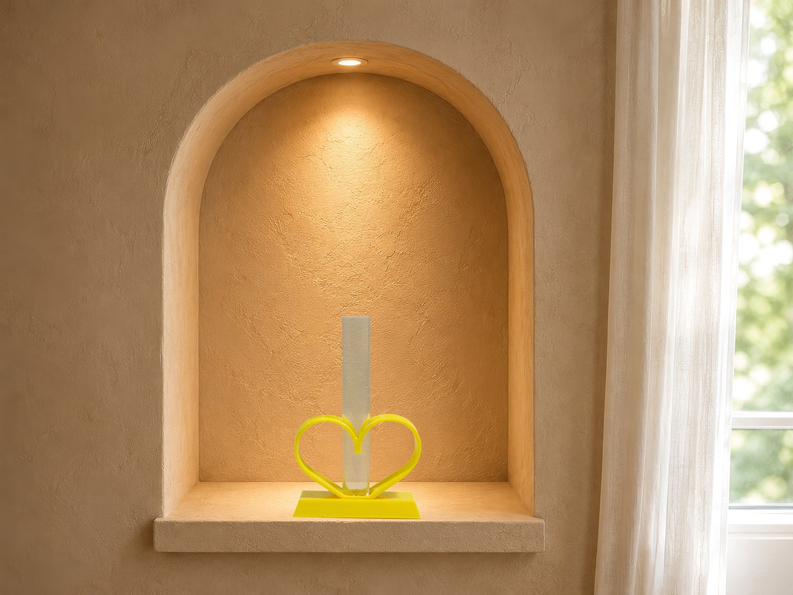 Yellow Open Heart Vase