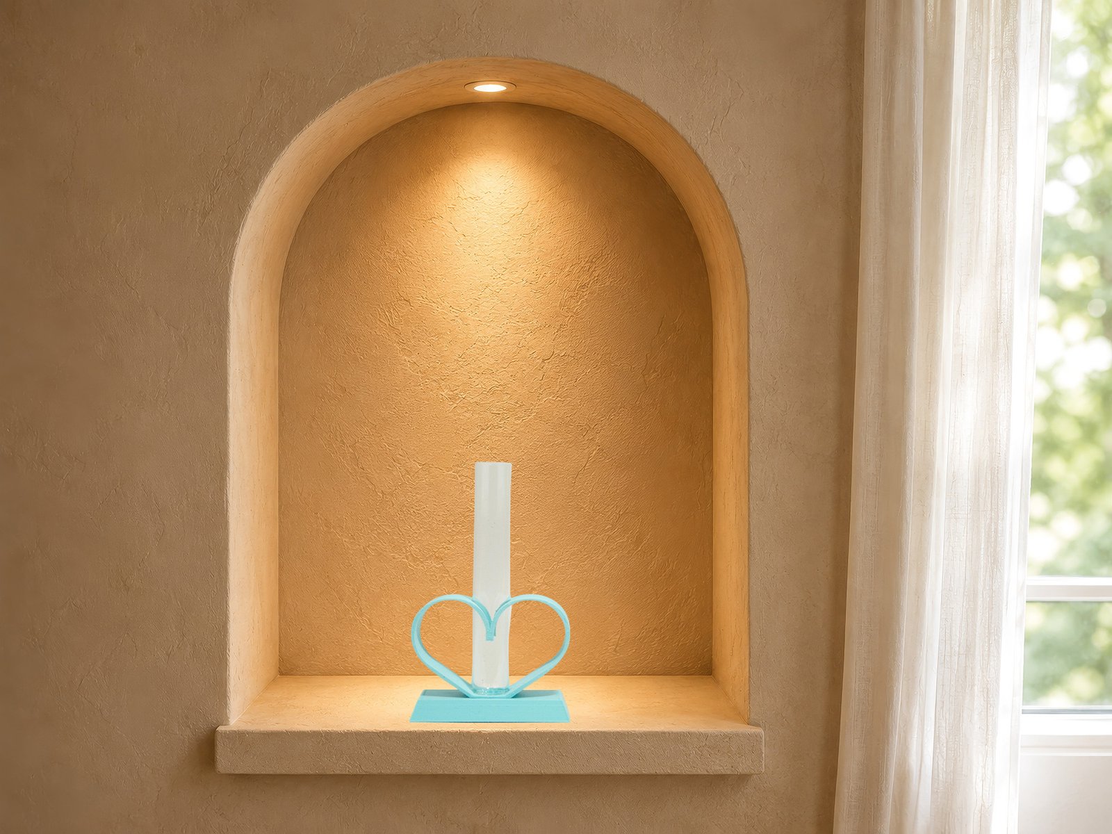Light Blue Open Heart Vase
