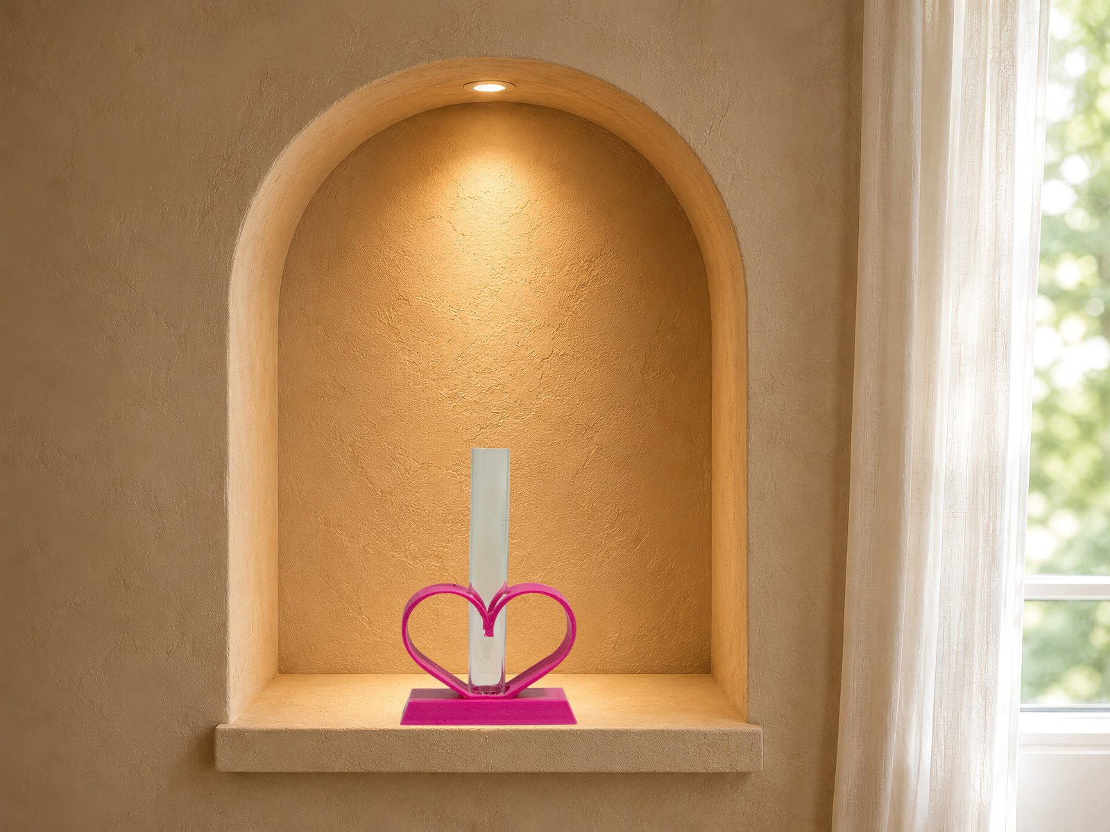 Magenta Open Heart Vase