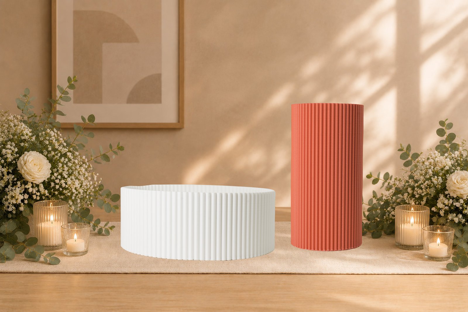 Ribbed Collection vases