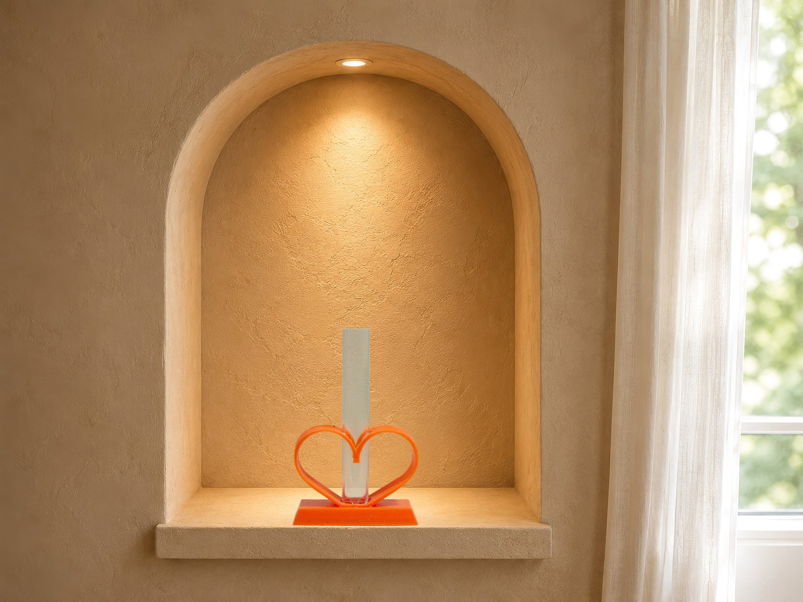 Orange Open Heart Vase